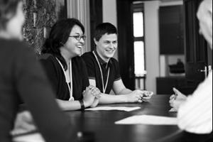Team members have a meeting