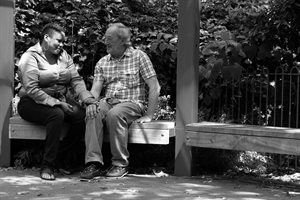Man and woman on a bench