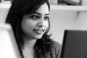 Woman working on computer