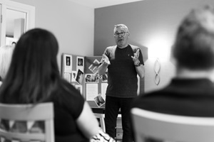 Man presenting to group