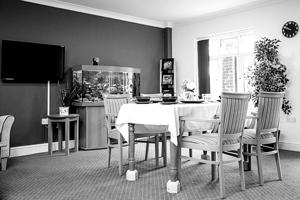 One of the dining areas at Bernard Sunley Care Home in Woking