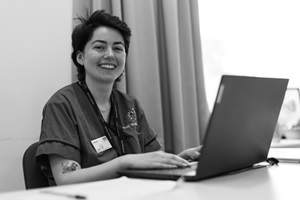 Woman using computer