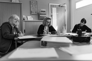 Women around a table