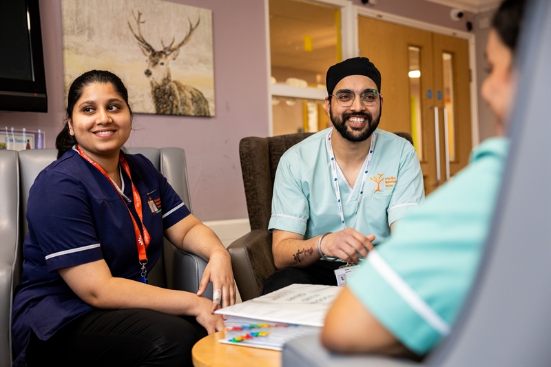 Care workers chatting