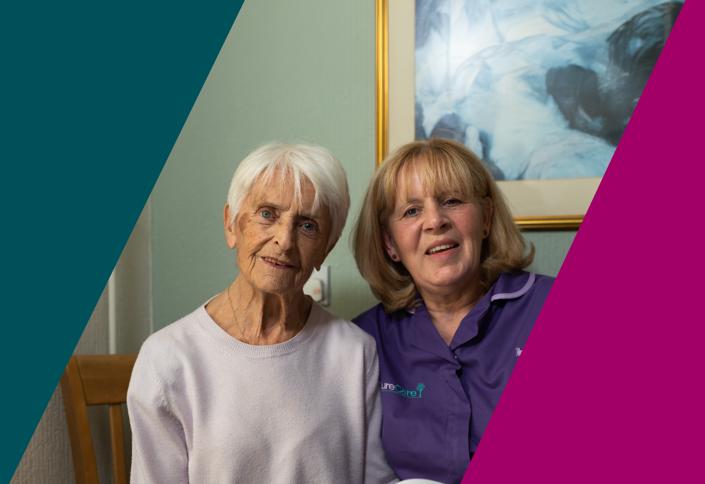 a care worker speaking to a resident